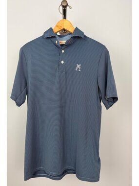 KJUS Mens Soren Stripe Polo Shirt UPF 50+ Navy Blue Comfort Fit Size S 48 Short